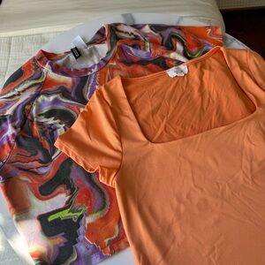 Divided Multicolor and Orange Tops